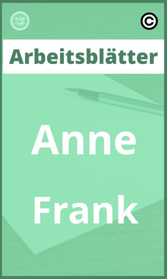 Anne Frank Arbeitsblätter PDF mit Lösungen