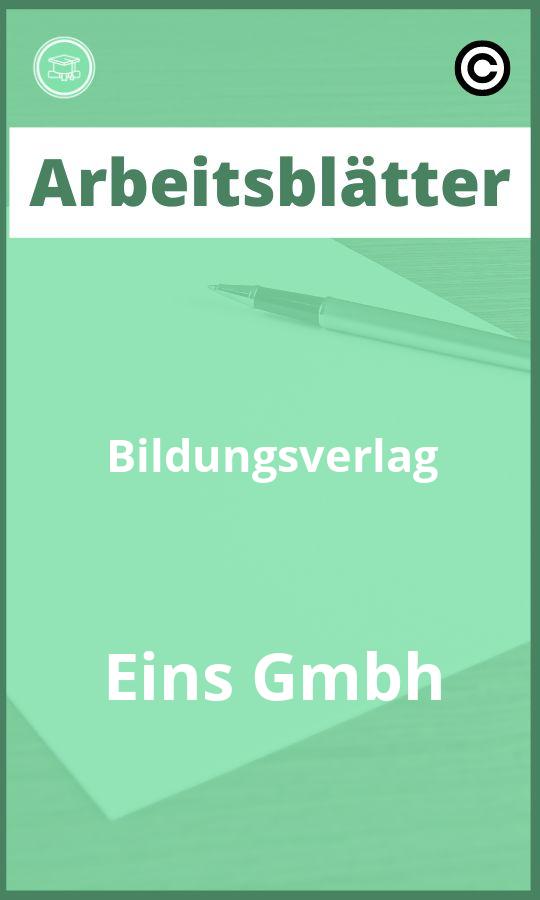 Bildungsverlag Eins Gmbh Arbeitsblätter PDF Lösungen