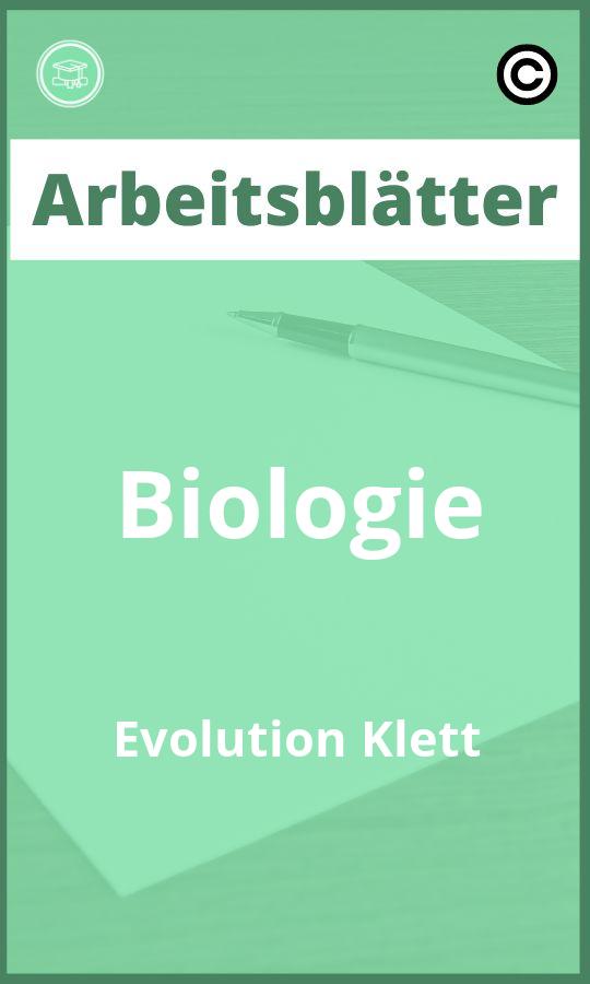 Arbeitsblätter Biologie Evolution Klett Lösungen PDF