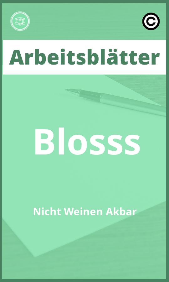 Bloß Nicht Weinen Akbar Arbeitsblätter PDF mit Lösungen