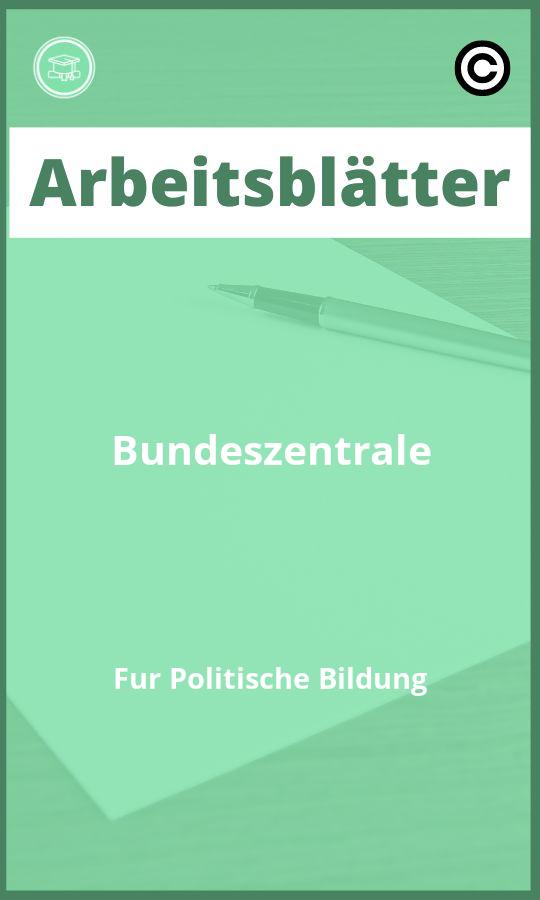 Bundeszentrale Für Politische Bildung Arbeitsblätter Lösungen PDF