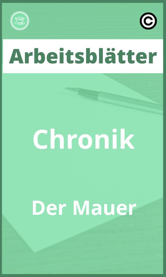 Chronik Der Mauer Arbeitsblätter PDF mit Lösungen