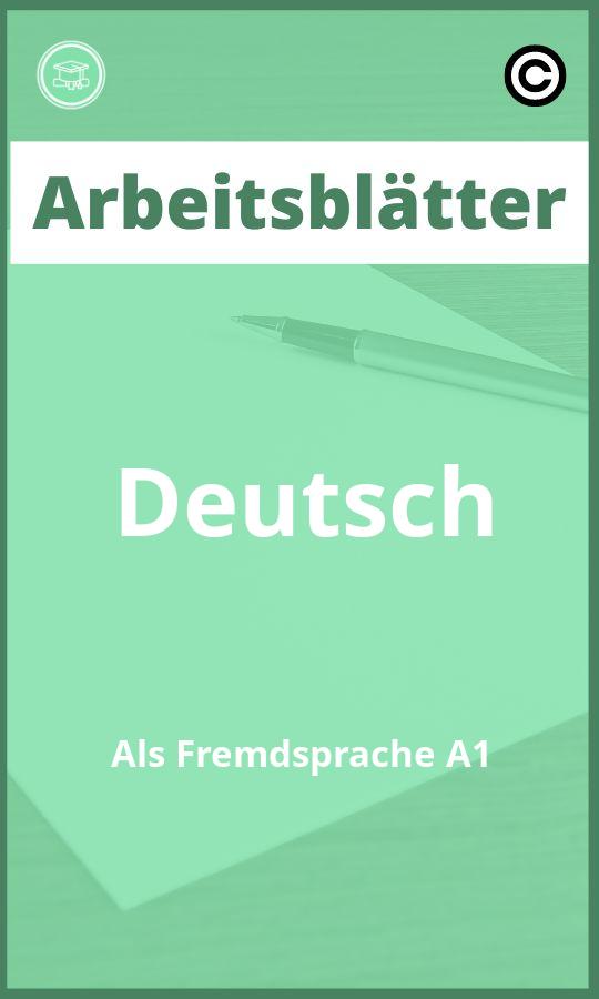 Deutsch Als Fremdsprache A1 Arbeitsblätter PDF Lösungen