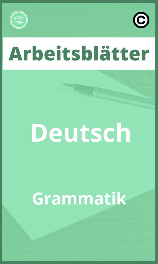 Arbeitsblätter Deutsch Grammatik Lösungen PDF