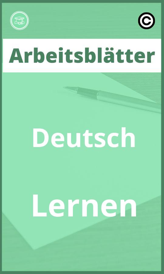 Arbeitsblätter Deutsch Lernen PDF Lösungen