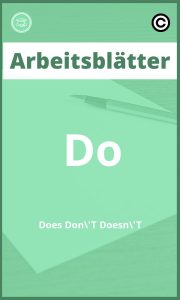 Arbeitsblätter Do Does Don'T Doesn'T PDF mit Lösungen