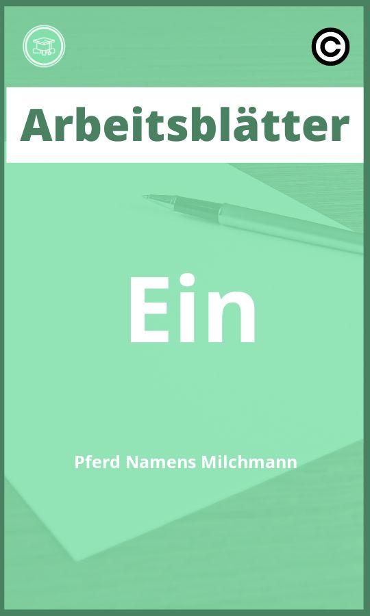 Ein Pferd Namens Milchmann Arbeitsblätter Lösungen PDF