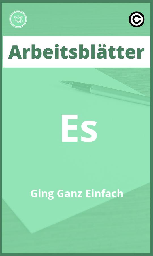 Es Ging Ganz Einfach Arbeitsblätter mit Lösungen PDF