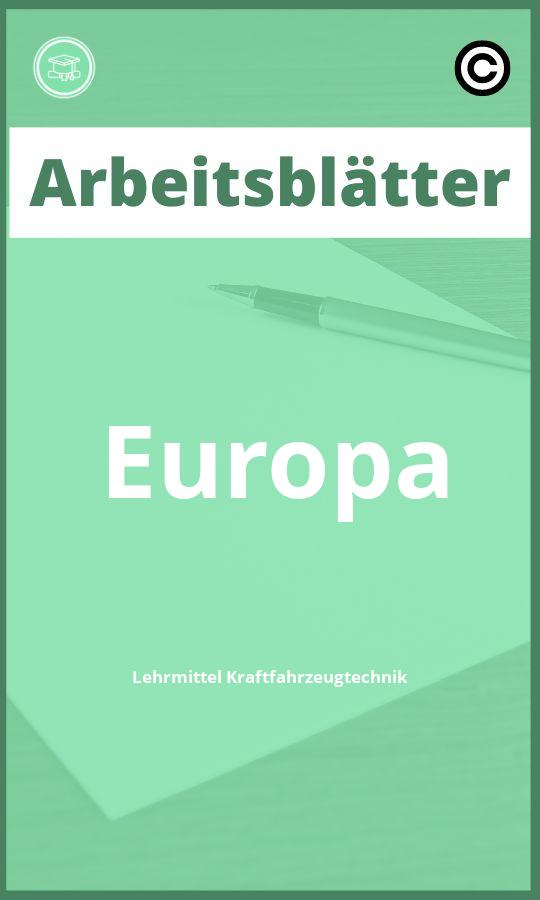 Arbeitsblätter Europa Lehrmittel Kraftfahrzeugtechnik PDF Lösungen