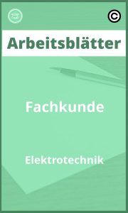 Fachkunde Elektrotechnik Arbeitsblätter PDF mit Lösungen