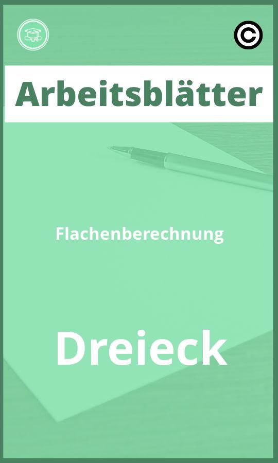 Flächenberechnung Dreieck Arbeitsblätter Lösungen PDF