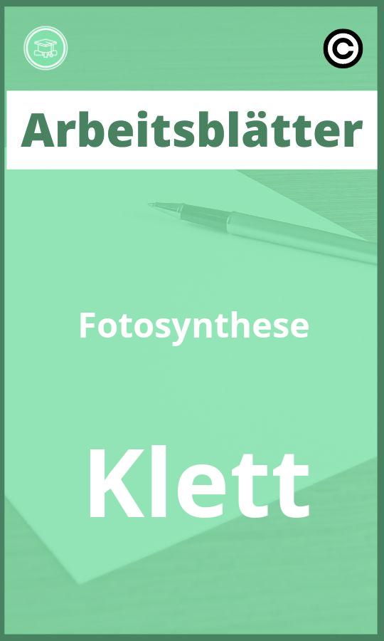 Fotosynthese Klett Arbeitsblätter mit Lösungen PDF