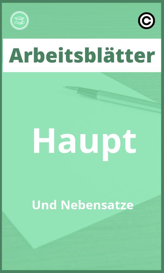 Arbeitsblätter Haupt Und Nebensätze mit Lösungen PDF