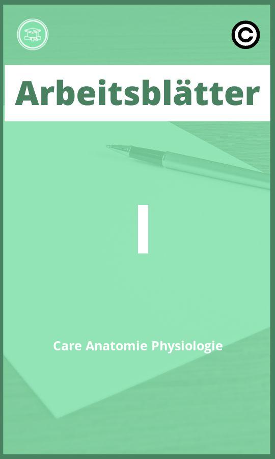 Arbeitsblätter I Care Anatomie Physiologie PDF mit Lösungen