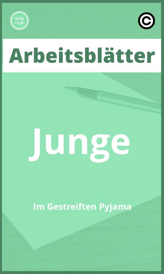 Junge Im Gestreiften Pyjama Arbeitsblätter PDF mit Lösungen