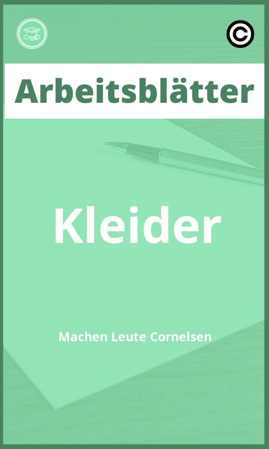 Arbeitsblätter Kleider Machen Leute Cornelsen mit Lösungen PDF