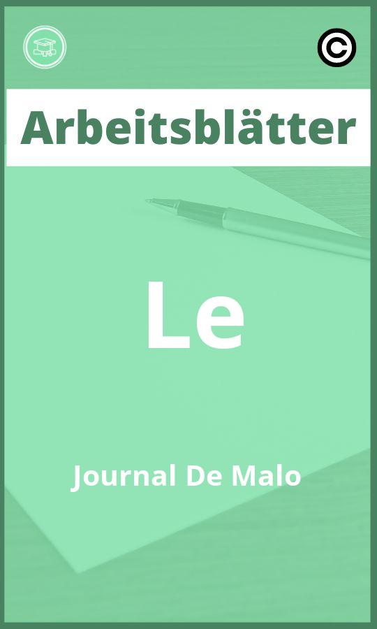 Le Journal De Malo Arbeitsblätter PDF Lösungen