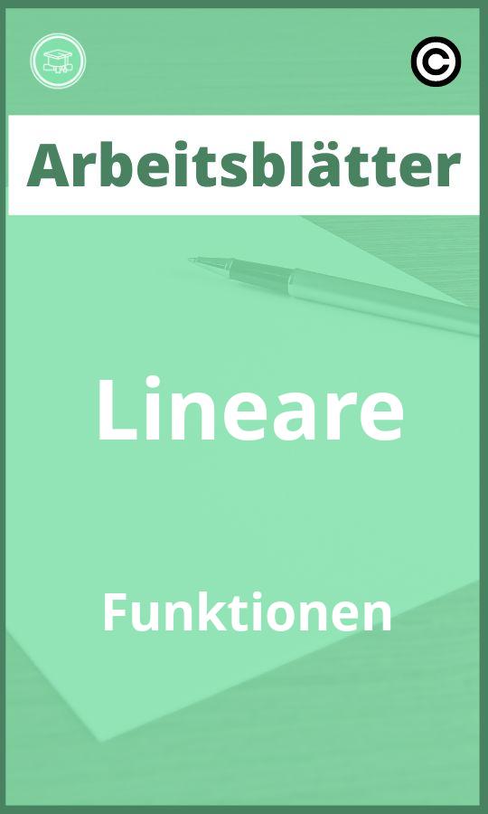 Arbeitsblätter Lineare Funktionen mit Lösungen PDF