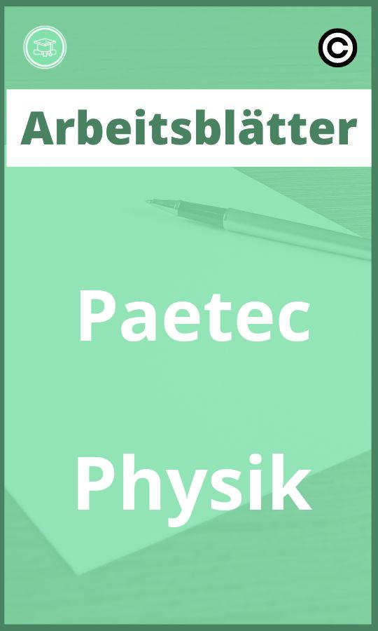 Arbeitsblätter Paetec Physik PDF mit Lösungen