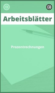 Prozentrechnungen Arbeitsblätter PDF mit Lösungen