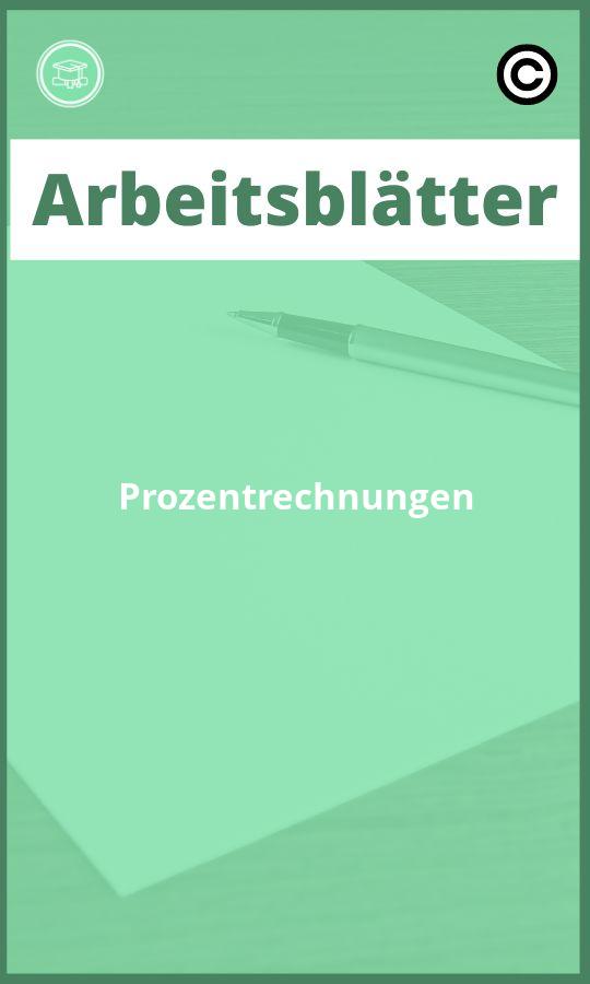 Arbeitsblätter Prozentrechnungen Lösungen PDF