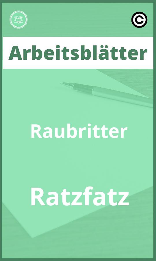 Arbeitsblätter Raubritter Ratzfatz PDF mit Lösungen