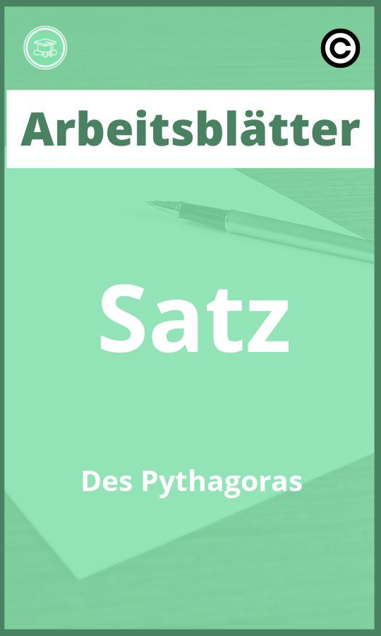 Satz Des Pythagoras Arbeitsblätter Lösungen PDF