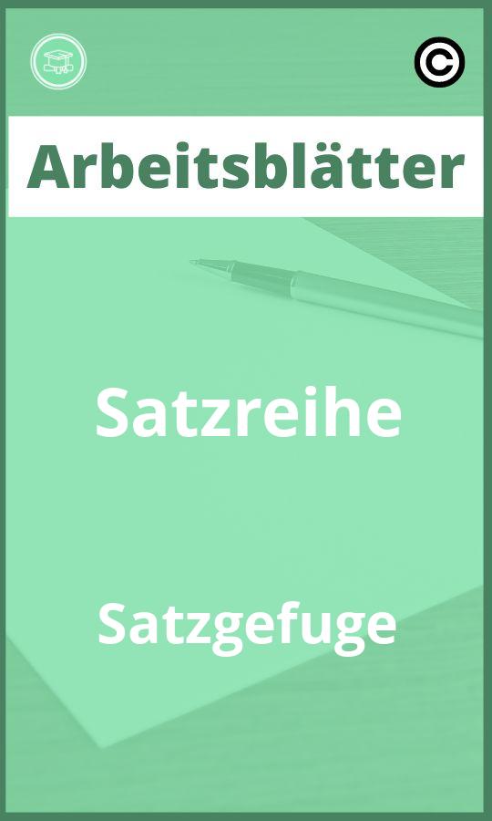 Arbeitsblätter Satzreihe Satzgefüge Lösungen PDF