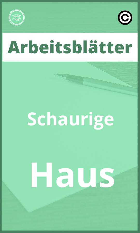 Arbeitsblätter Schaurige Haus PDF mit Lösungen