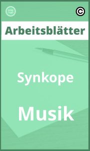 Synkope Musik Arbeitsblätter mit Lösungen PDF