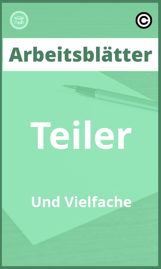 Teiler Und Vielfache Arbeitsblätter mit Lösungen PDF