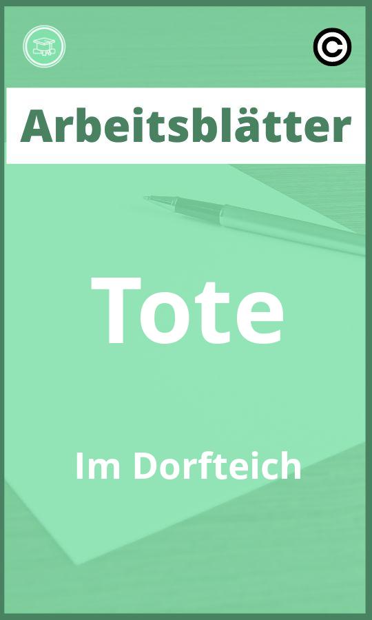 Arbeitsblätter Tote Im Dorfteich PDF mit Lösungen