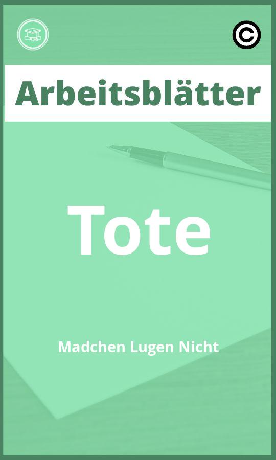 Tote Mädchen Lügen Nicht Arbeitsblätter PDF mit Lösungen