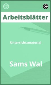 Unterrichtsmaterial Sams Wal Arbeitsblätter PDF mit Lösungen