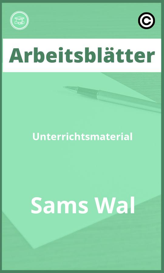 Unterrichtsmaterial Sams Wal Arbeitsblätter mit Lösungen PDF