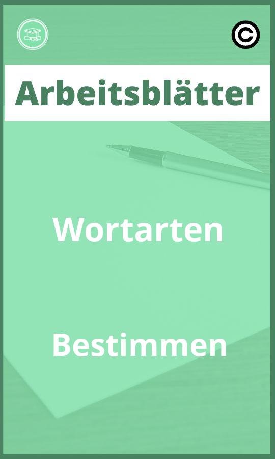 Arbeitsblätter Wortarten Bestimmen PDF mit Lösungen