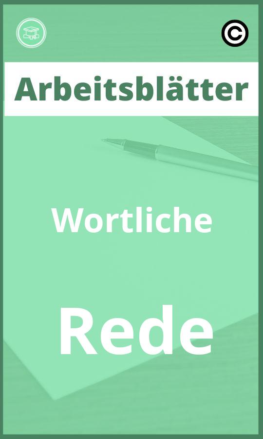 Wörtliche Rede Arbeitsblätter mit Lösungen PDF