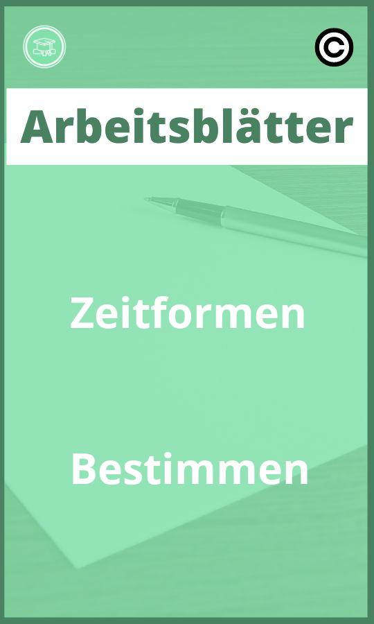 Zeitformen Bestimmen Arbeitsblätter PDF mit Lösungen