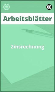 Arbeitsblätter Zinsrechnung mit Lösungen PDF